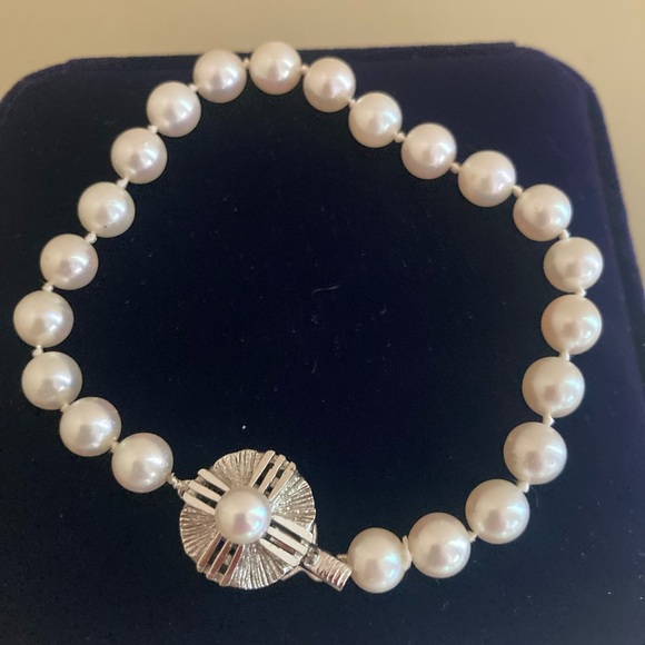 Japanese Akoya pearls bracelet, silver, beautiful and elegant. - Picture 6 of 7